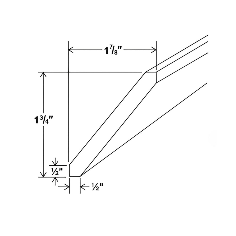 ACM8 White Double Shaker Angle Crown Moulding