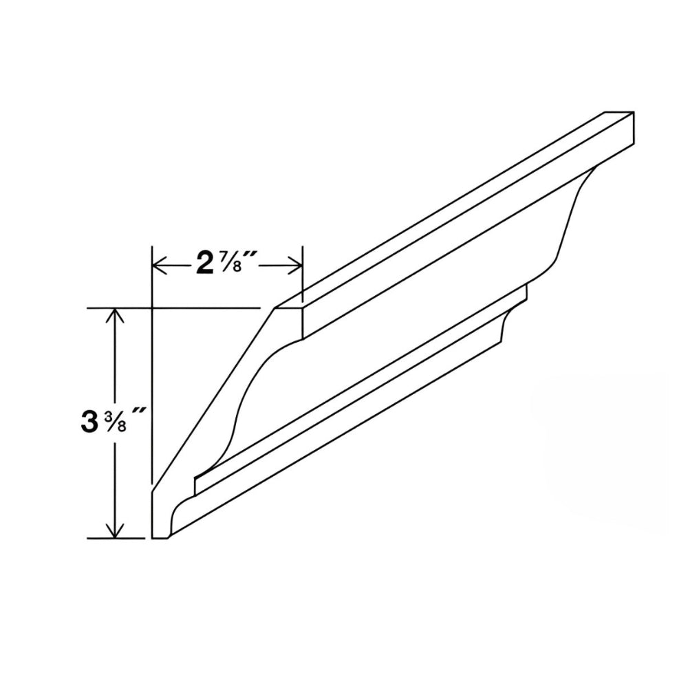 BCM8(DCM) Slim Shaker White Decorative Crown Moulding