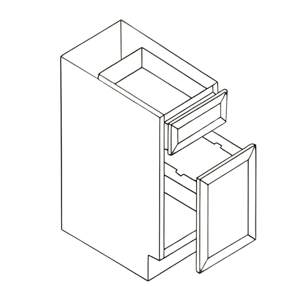 BWBK18 (WHS) White Shaker Solid Wood Trash Kit Base Kitchen Cabinet