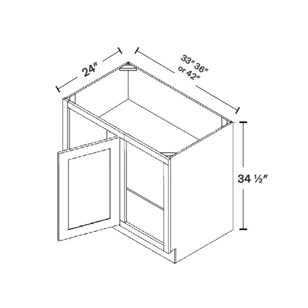 BBC45 Grey Shaker Blind Corner Base Cabinet — Modern Style
