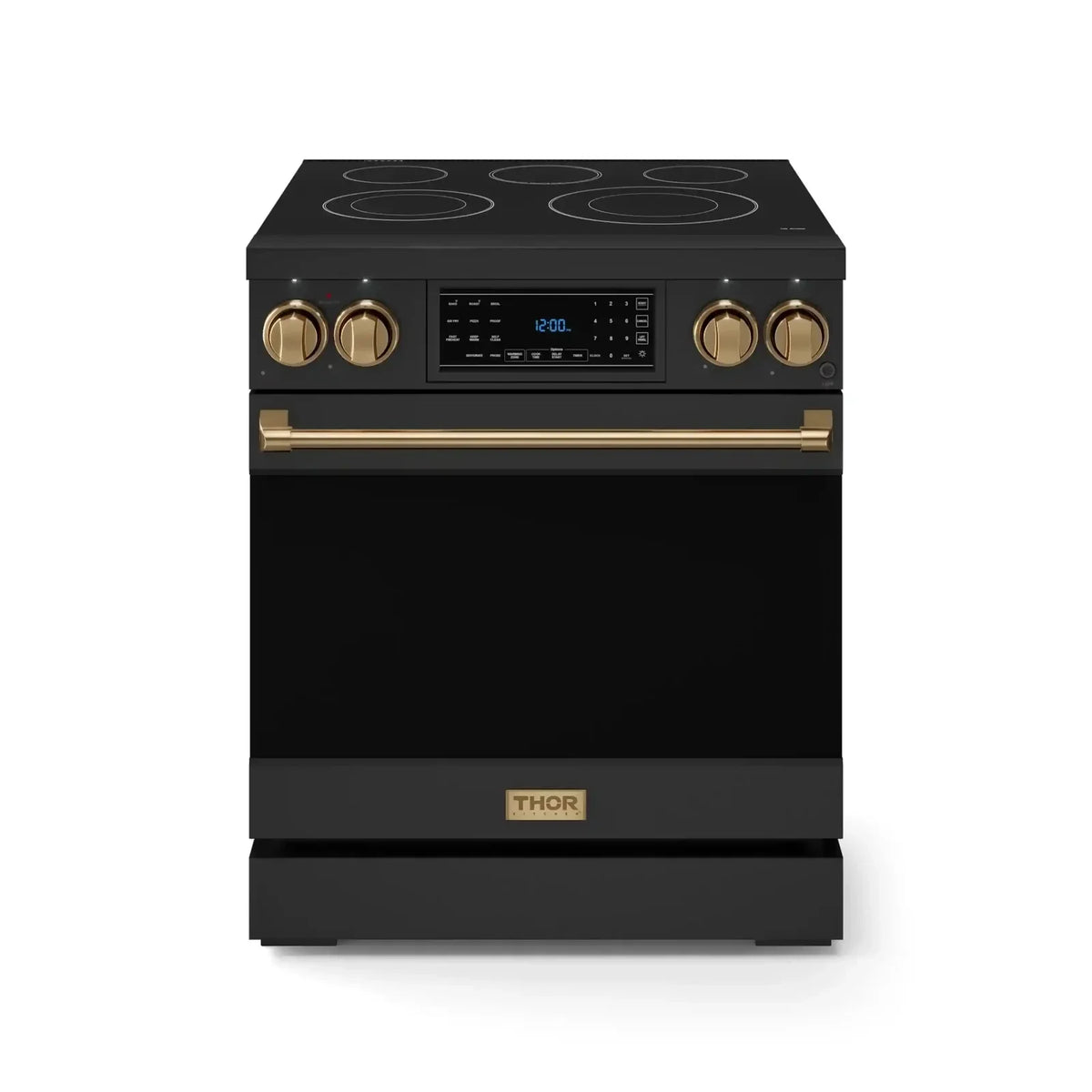 Thor Kitchen Gordon Ramsay Series 30-Inch Professional Electric Range with Tilt Panel Touch Control in Black with Bronze Trim RSE30B-BRZ - Electric Range - Thor Kitchen
