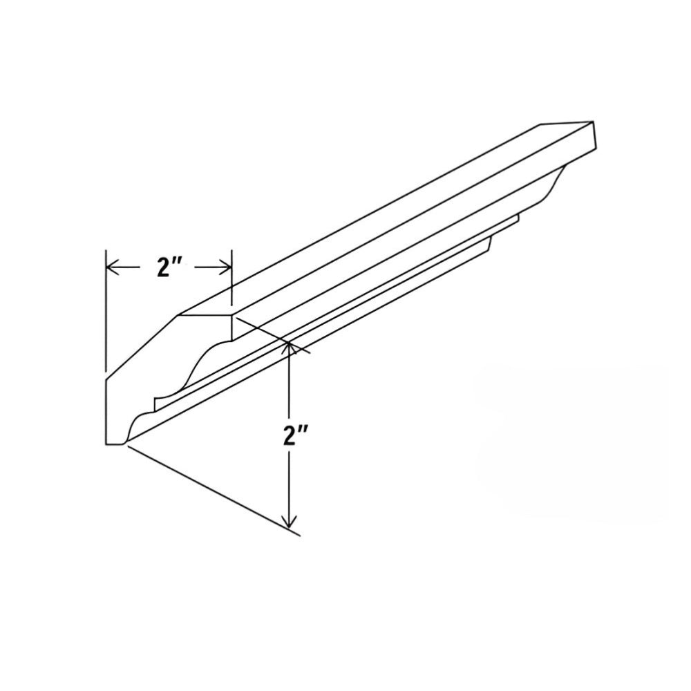 CM8 Slim Shaker White Crown Moulding