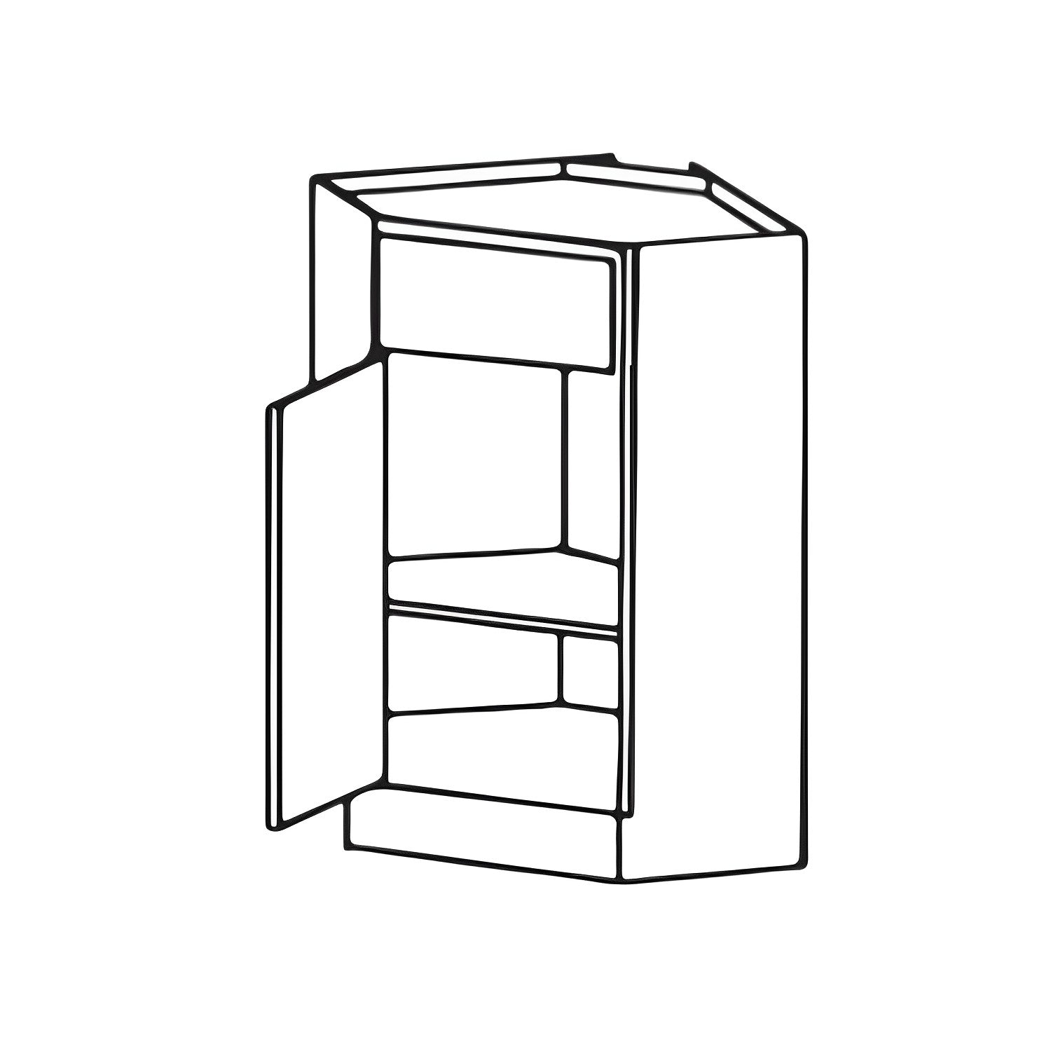 CSB36 White Oak Single Door Corner Sink Base Cabinet — Modern Style - RenoShop