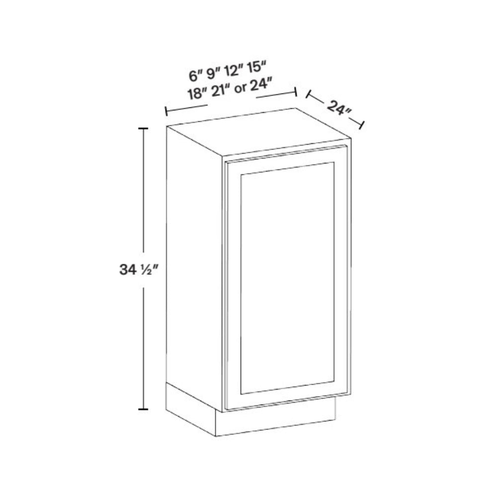 BFH06 High Gloss Grey Full Door One Door Base Cabinet — Modern Style