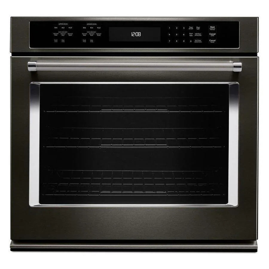 KitchenAid 30 Inch Single Wall Oven in Black Stainless KOSE500EBS