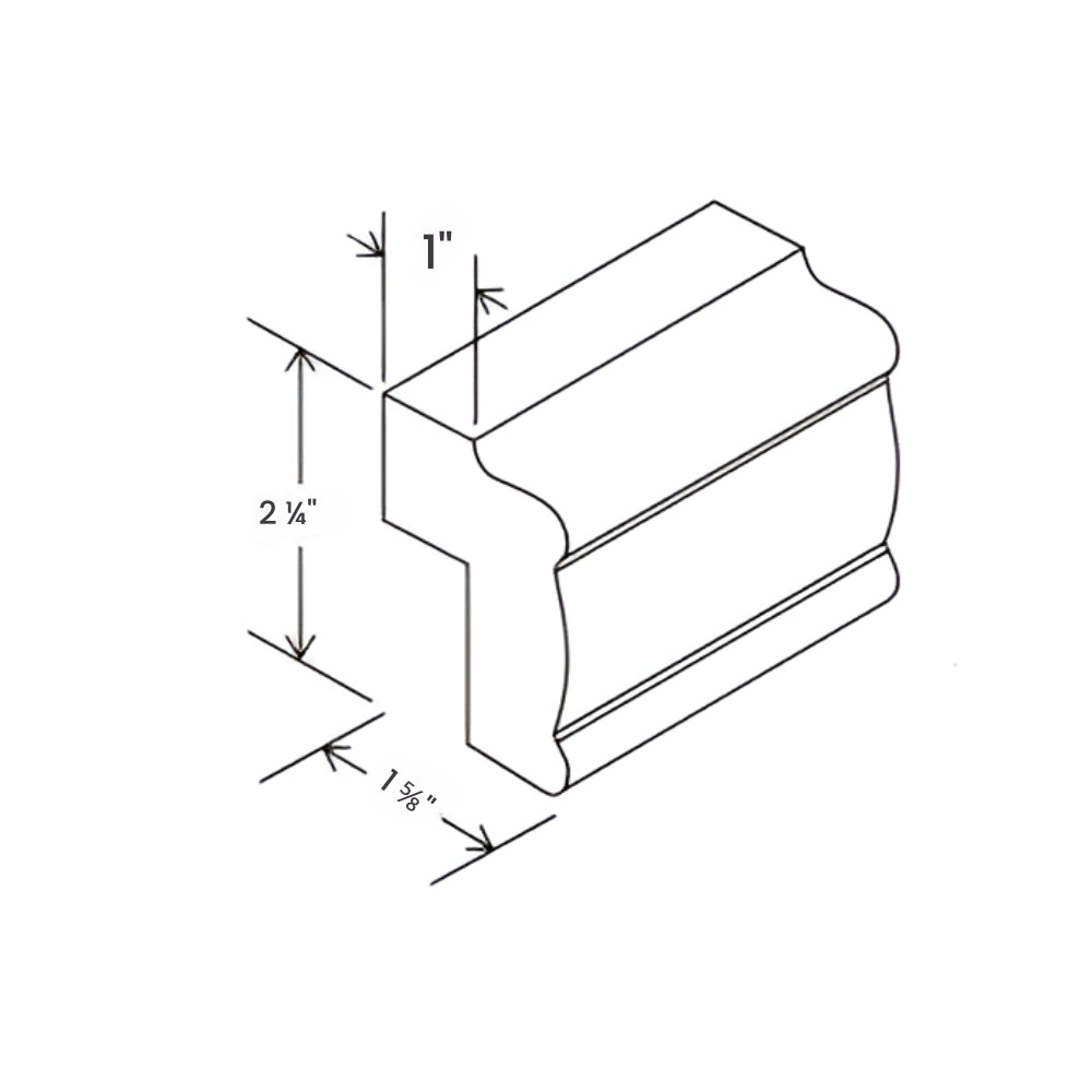 LRM8 White Double Shaker Light Rail Moulding