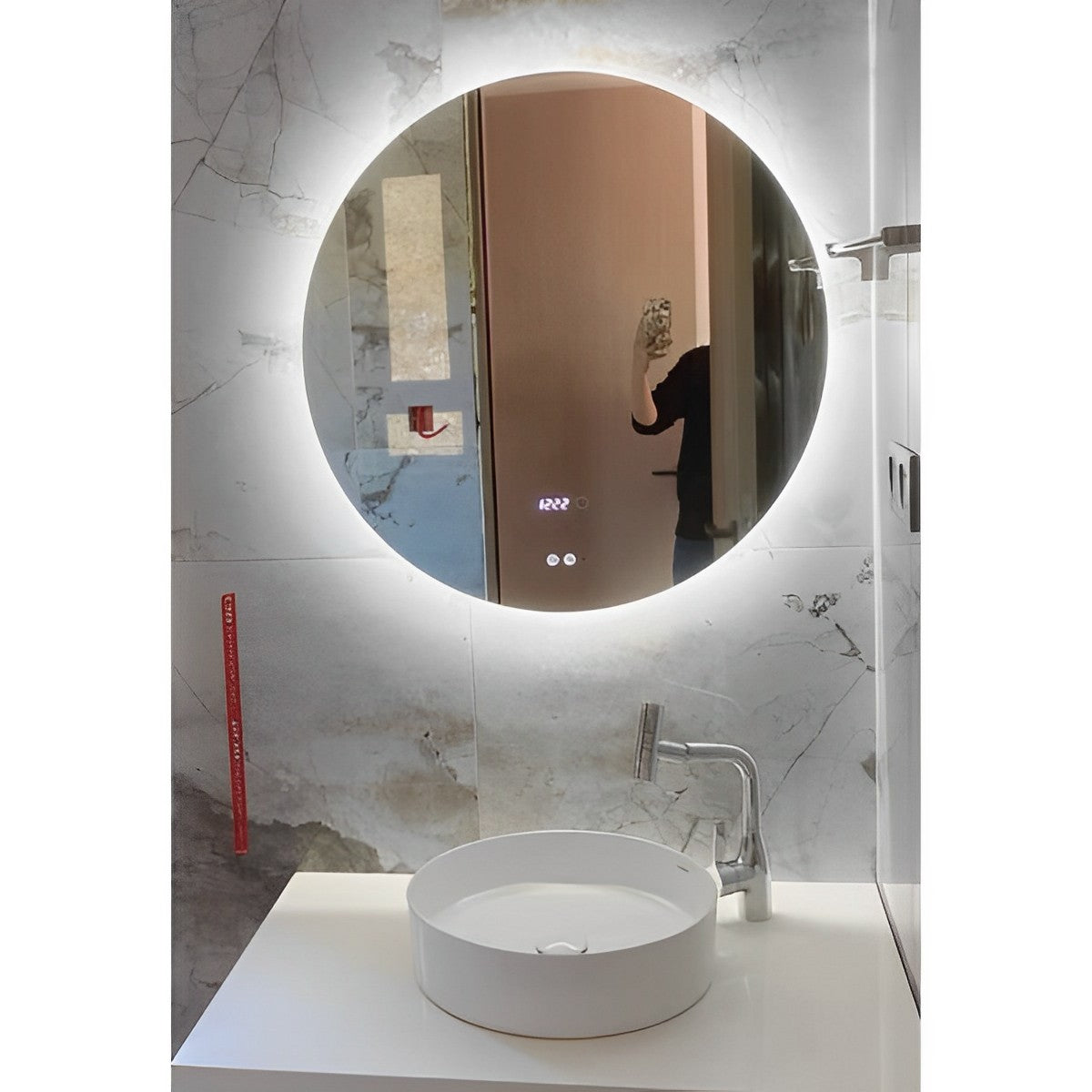 24" Round Mirror with LED Light MLS-626 - RenoShop