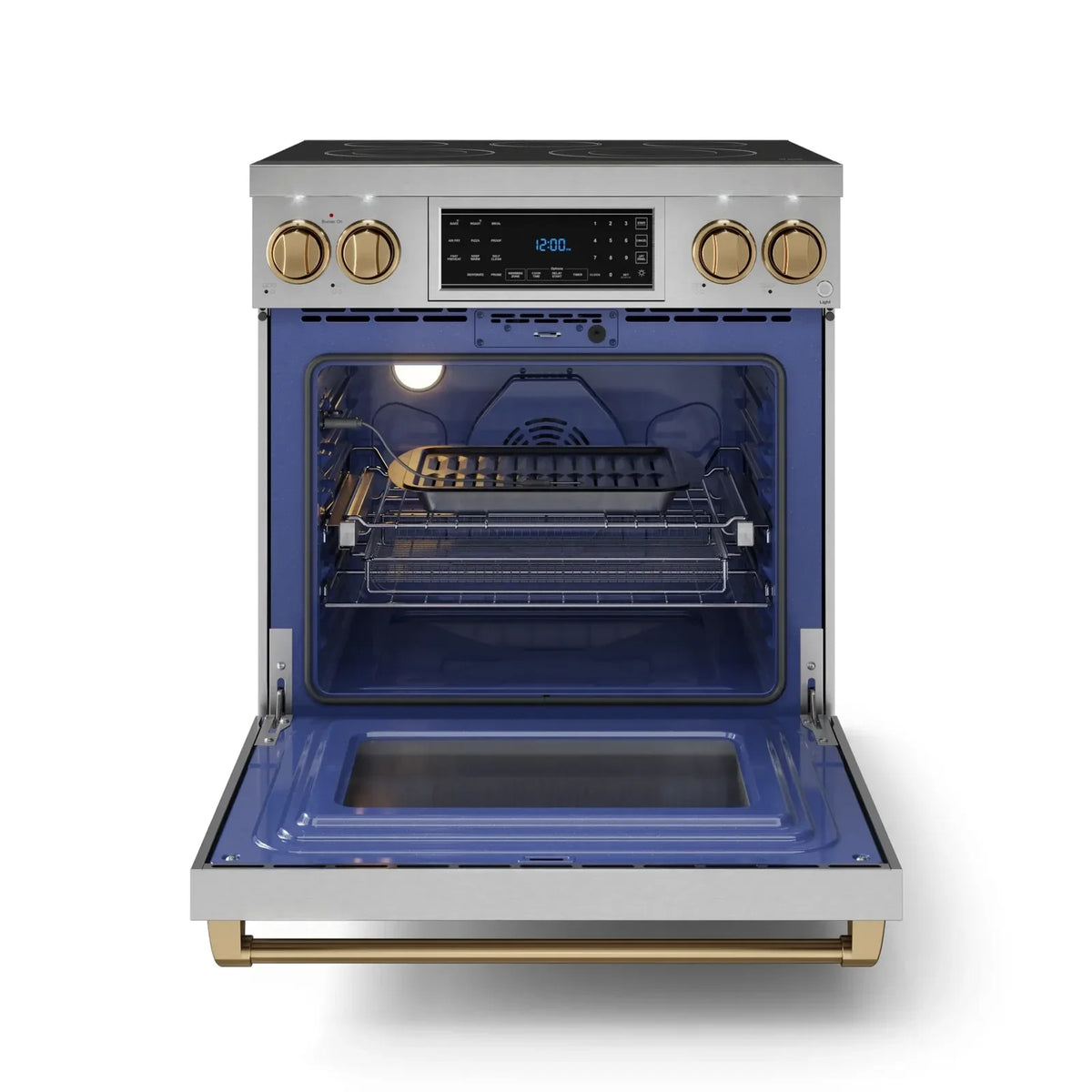 Thor Kitchen Gordon Ramsay Series 30-Inch Professional Electric Range with Tilt Panel Touch Control in Stainless Steel with Bronze Trim RSE30-BRZ - Electric Range - Thor Kitchen