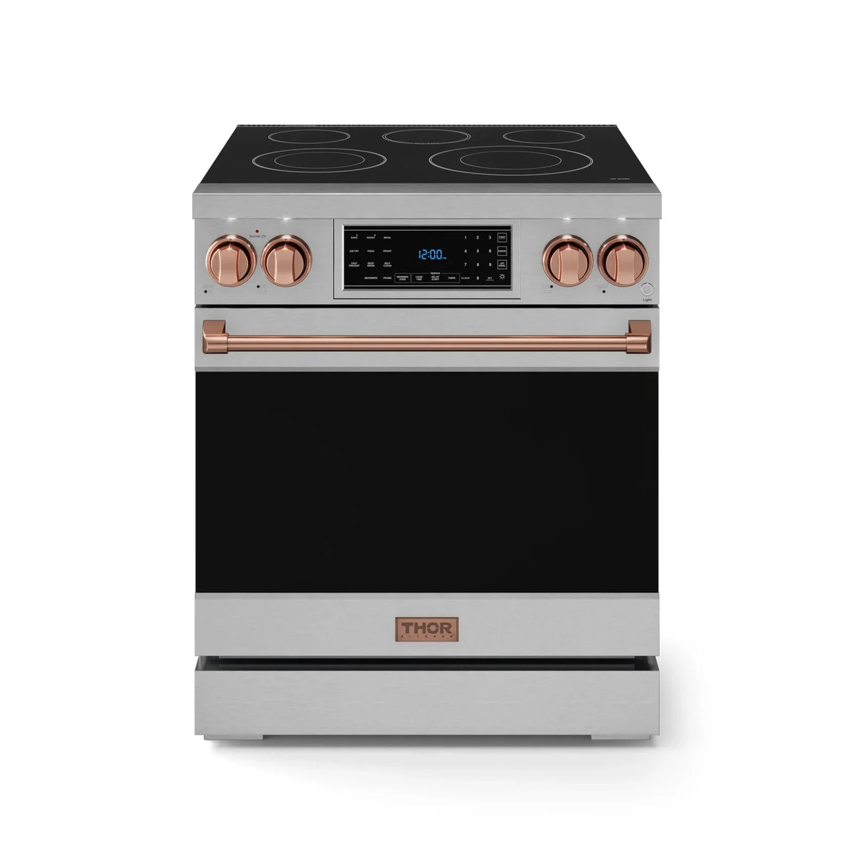 Thor Kitchen Gordon Ramsay Series 30-Inch Professional Electric Range with Tilt Panel Touch Control in Stainless Steel with Rose Gold Trim RSE30-RSG - Electric Range - Thor Kitchen