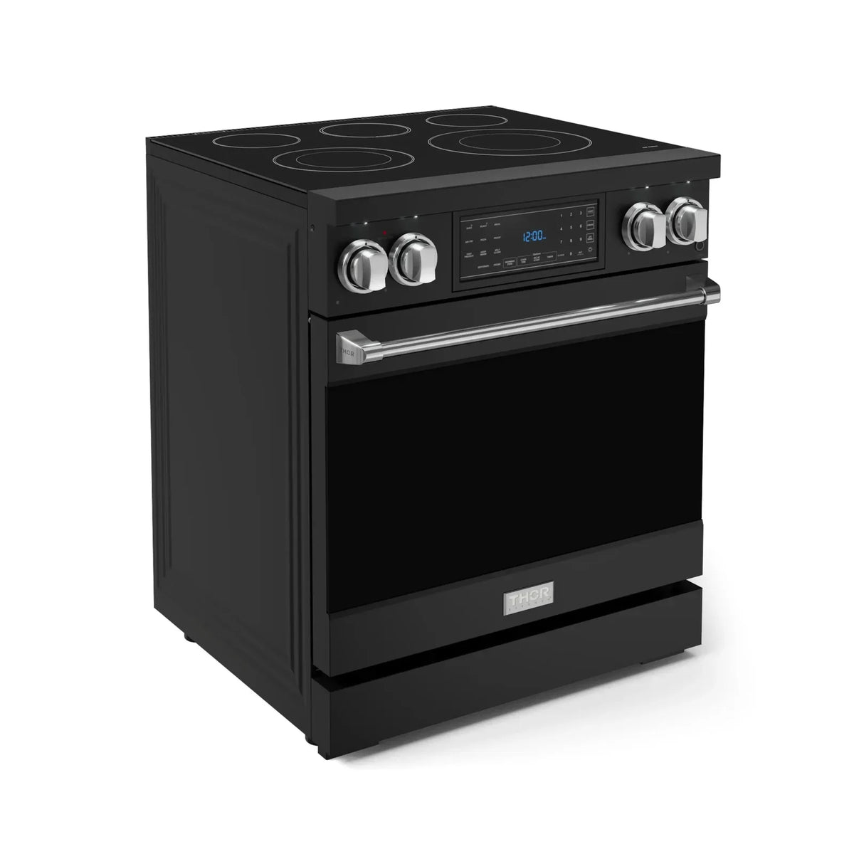 Thor Kitchen Gordon Ramsay Series 30-Inch Professional Electric Range with Tilt Panel Touch Control in Black with Stainless Steel Trim RSE30B-SS - Electric Range - Thor Kitchen