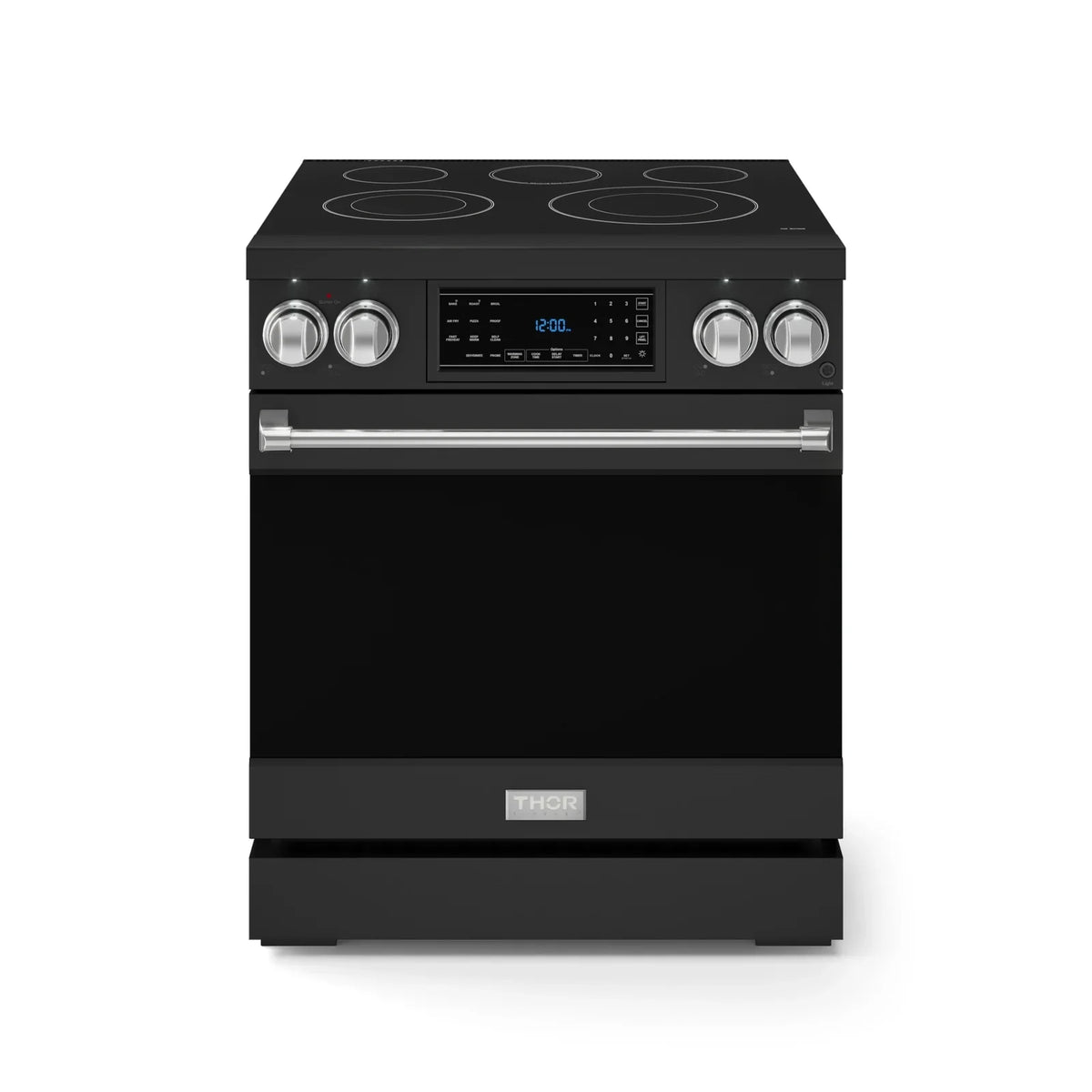 Thor Kitchen Gordon Ramsay Series 30-Inch Professional Electric Range with Tilt Panel Touch Control in Black with Stainless Steel Trim RSE30B-SS - Electric Range - Thor Kitchen