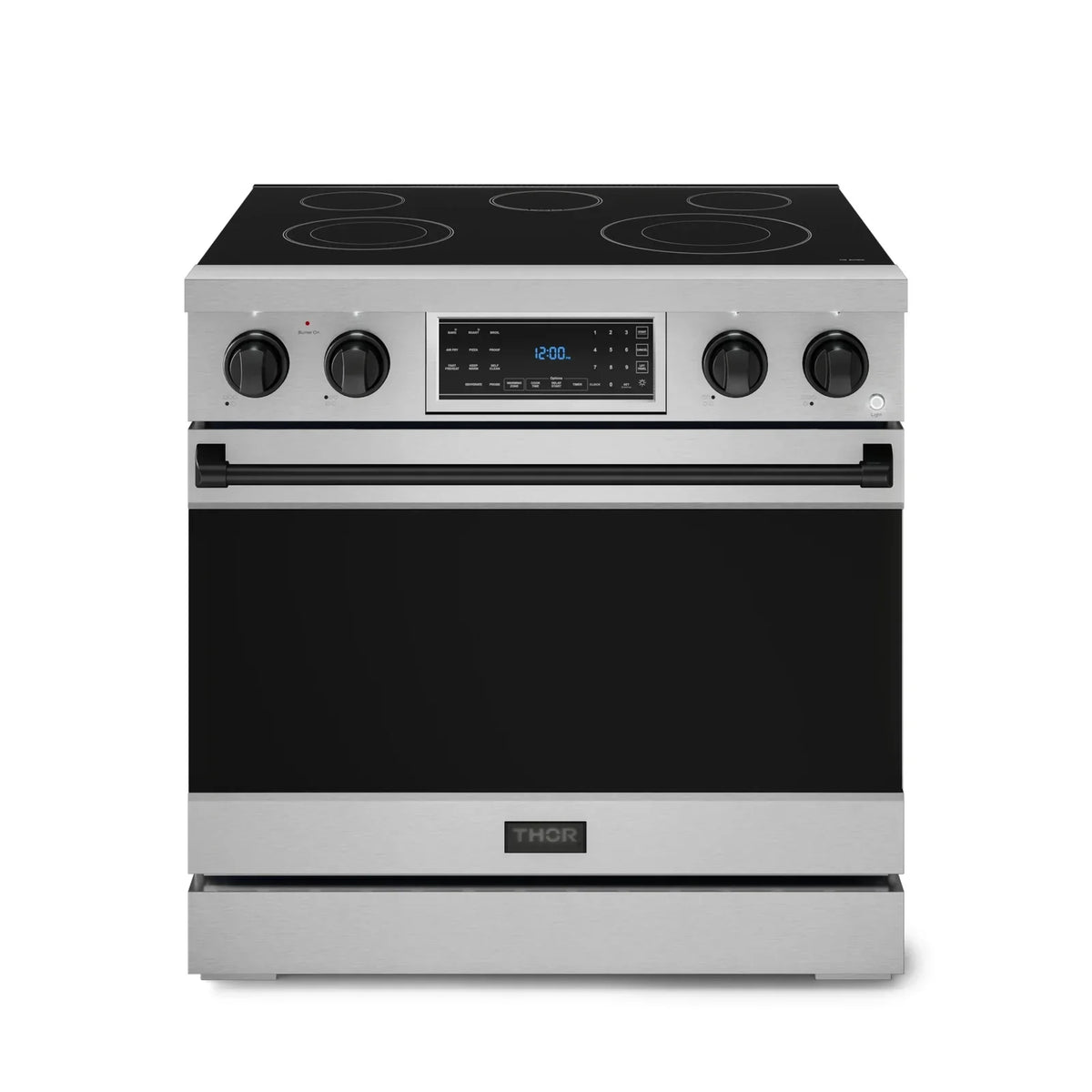 Thor Kitchen Gordon Ramsay Series 36-Inch Professional Electric Range with Tilt Panel Touch Control in Stainless Steel with Black Trim RSE36-BLK - Electric Range - Thor Kitchen