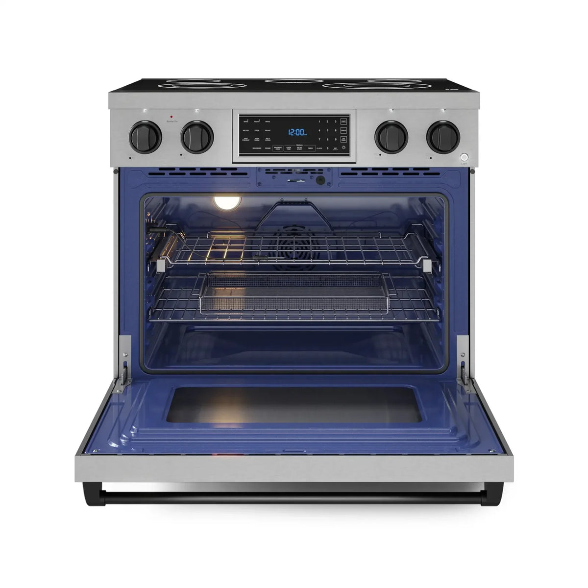 Thor Kitchen Gordon Ramsay Series 36-Inch Professional Electric Range with Tilt Panel Touch Control in Stainless Steel with Black Trim RSE36-BLK - Electric Range - Thor Kitchen