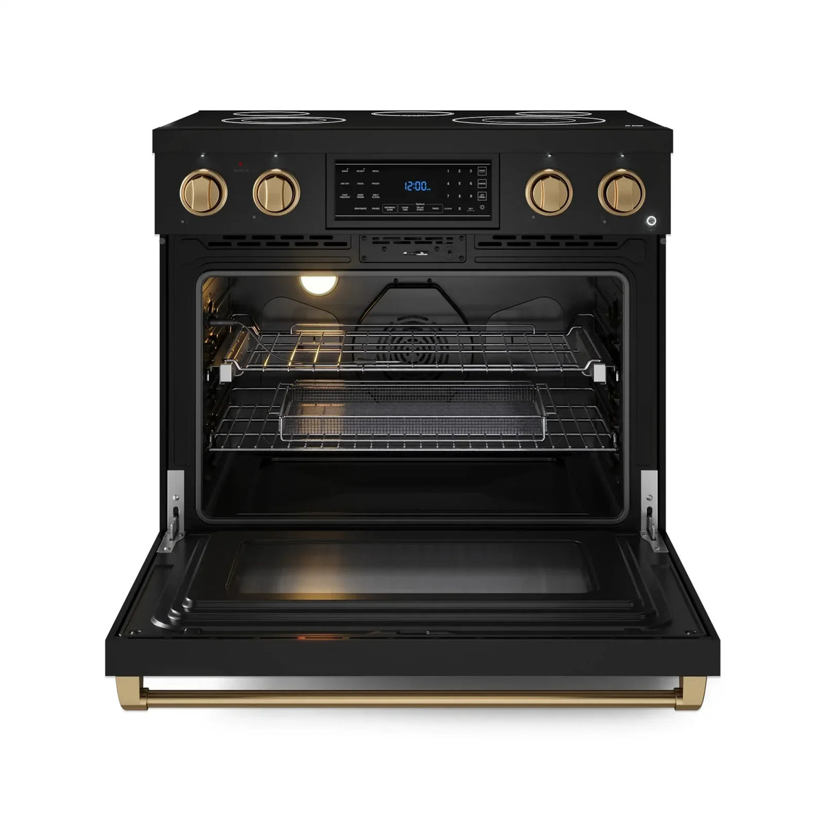 Thor Kitchen Gordon Ramsay Series 36-Inch Professional Electric Range with Tilt Panel Touch Control in Black with Bronze Trim RSE36B-BRZ - Electric Range - Thor Kitchen