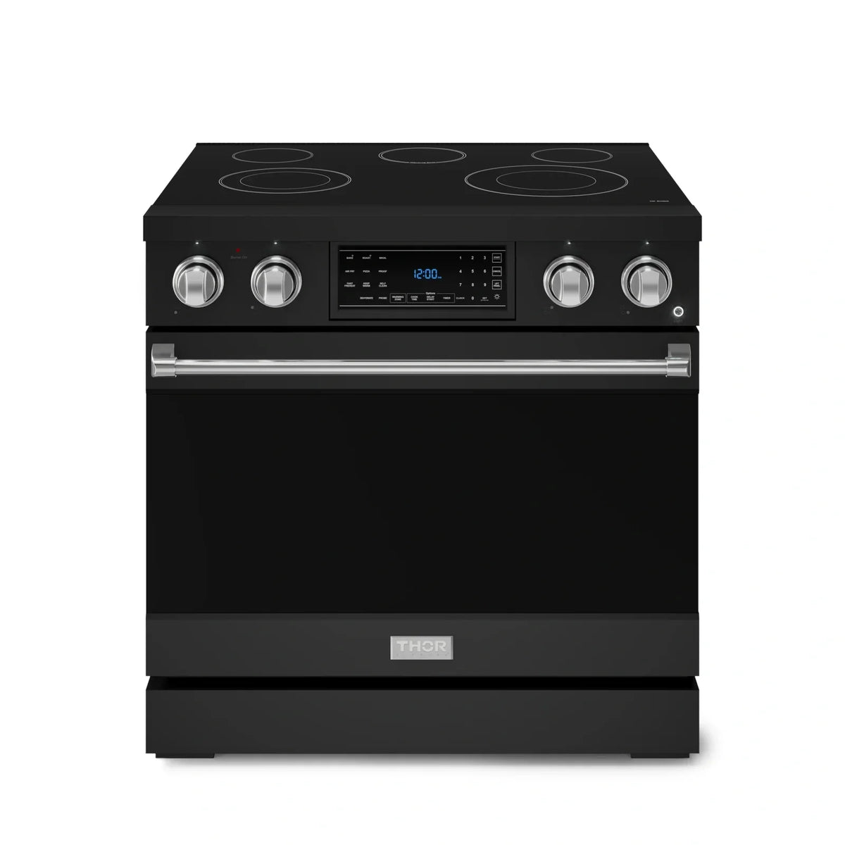 Thor Kitchen Gordon Ramsay Series 36-Inch Professional Electric Range with Tilt Panel Touch Control in Black with Stainless Steel Trim RSE36B-SS - Electric Range - Thor Kitchen