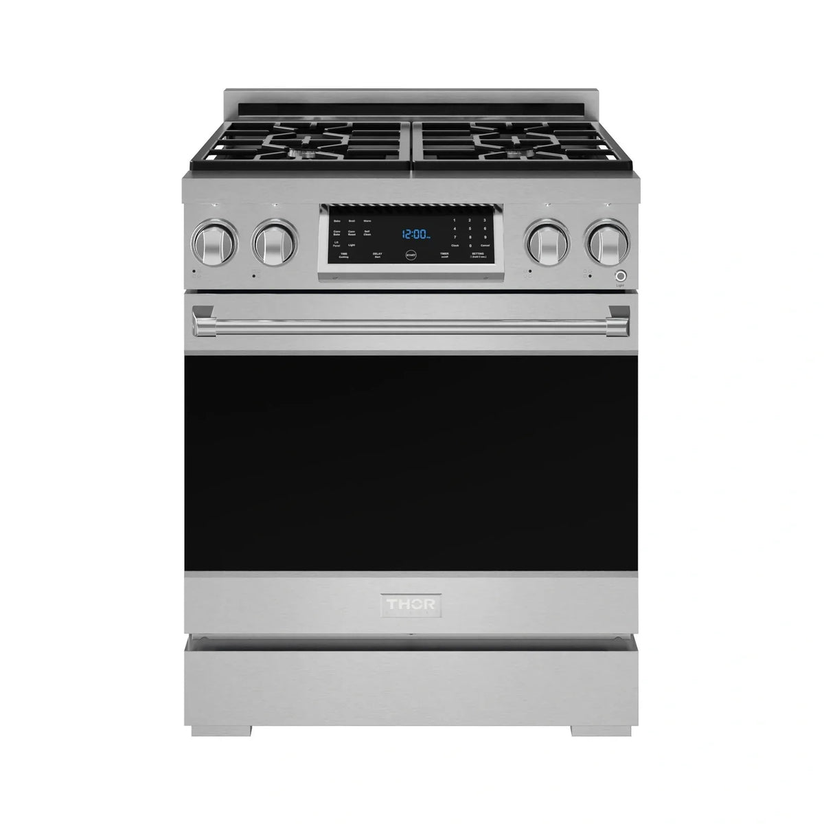Thor Kitchen Gordon Ramsay Series 30-Inch Professional Liquid Propane/Gas Range with Tilt Panel Touch Control in Stainless Steel RSG30/RSG30LP - Gas Range - Thor Kitchen