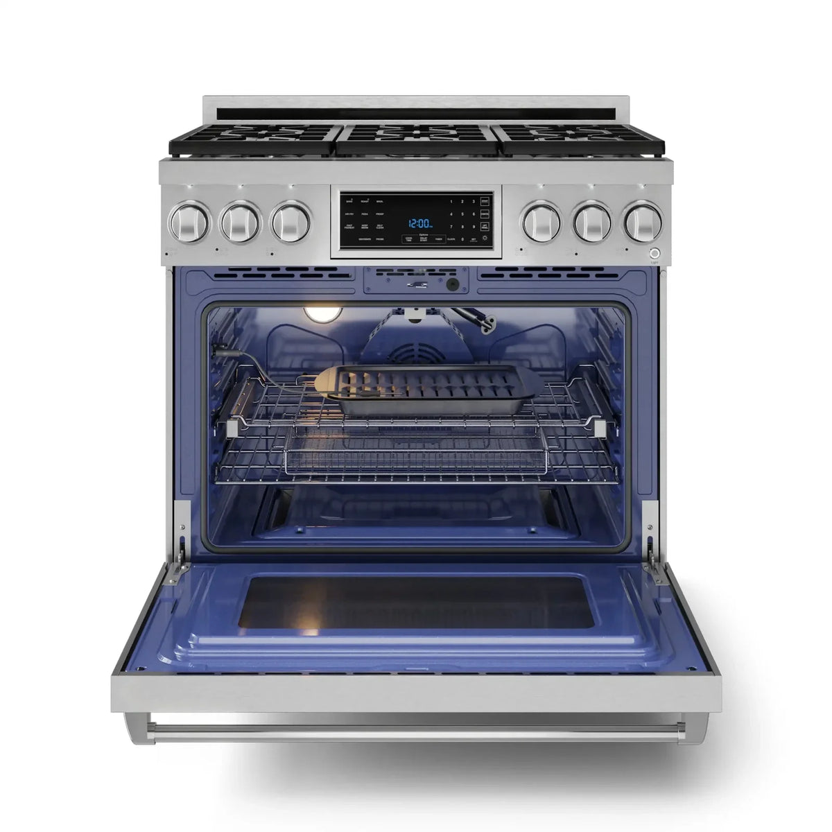 Thor Kitchen Gordon Ramsay Series 36-Inch Professional Liquid Propane/Gas Range with Tilt Panel Touch Control in Stainless Steel RSG36/RSG36LP - Gas Range - Thor Kitchen