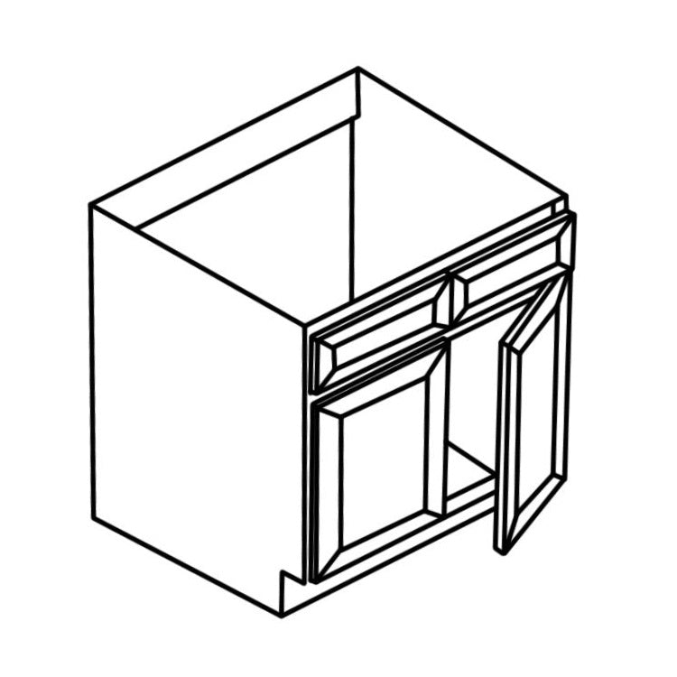 SB42(DSW) White Double Shaker Solid Wood Base Kitchen Cabinet