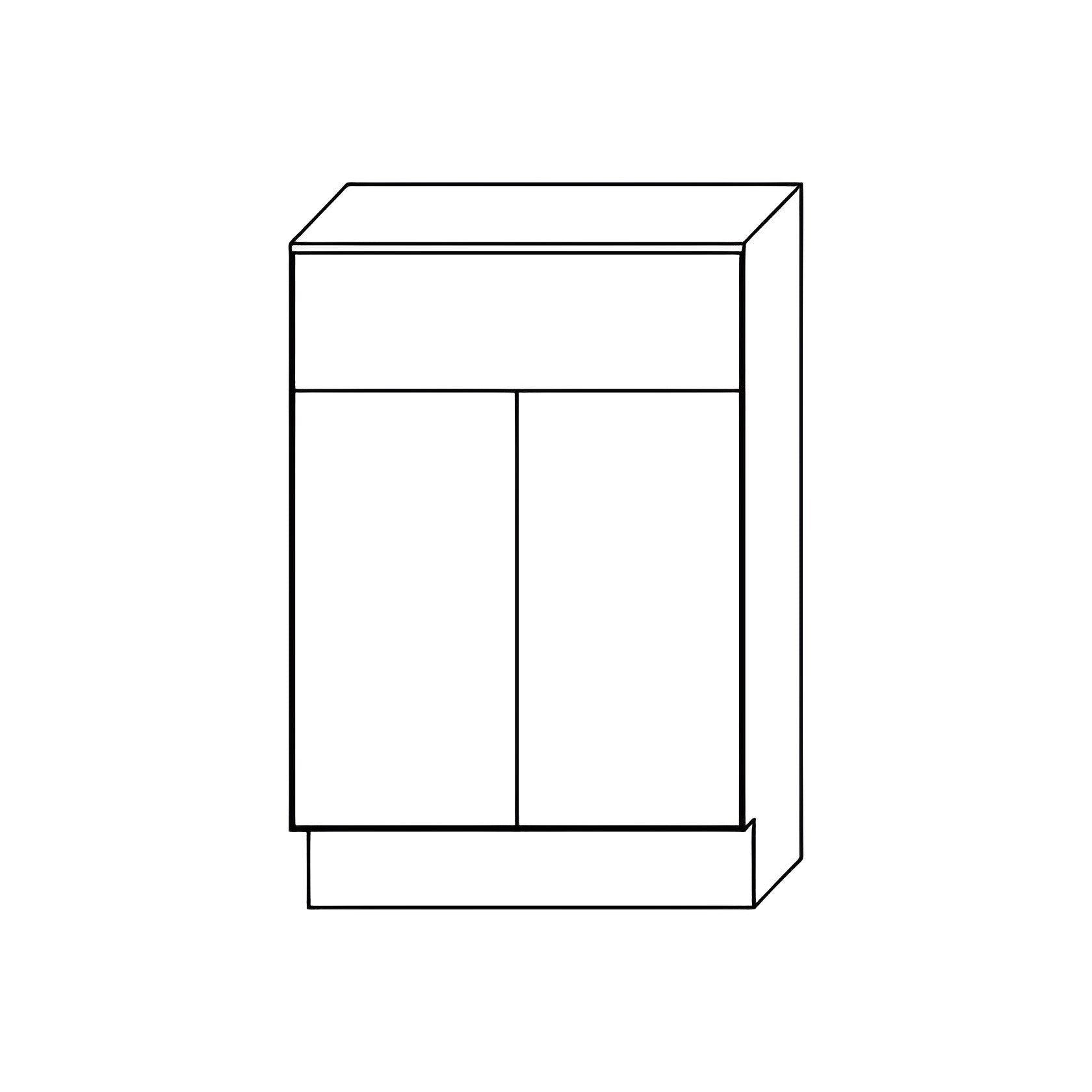 B30 Natural Wood Single Drawer Base Cabinet - Modern Style