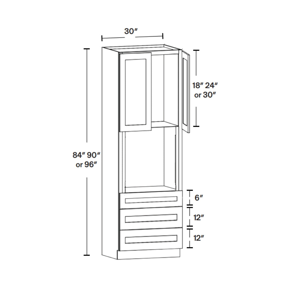 O309624 Slim Shaker White Oven Cabinet — Modern Style