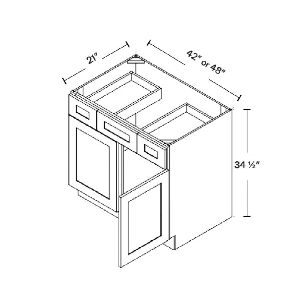 48" Modern Style Bathroom Vanity Sink Drawer Base Set VSD48