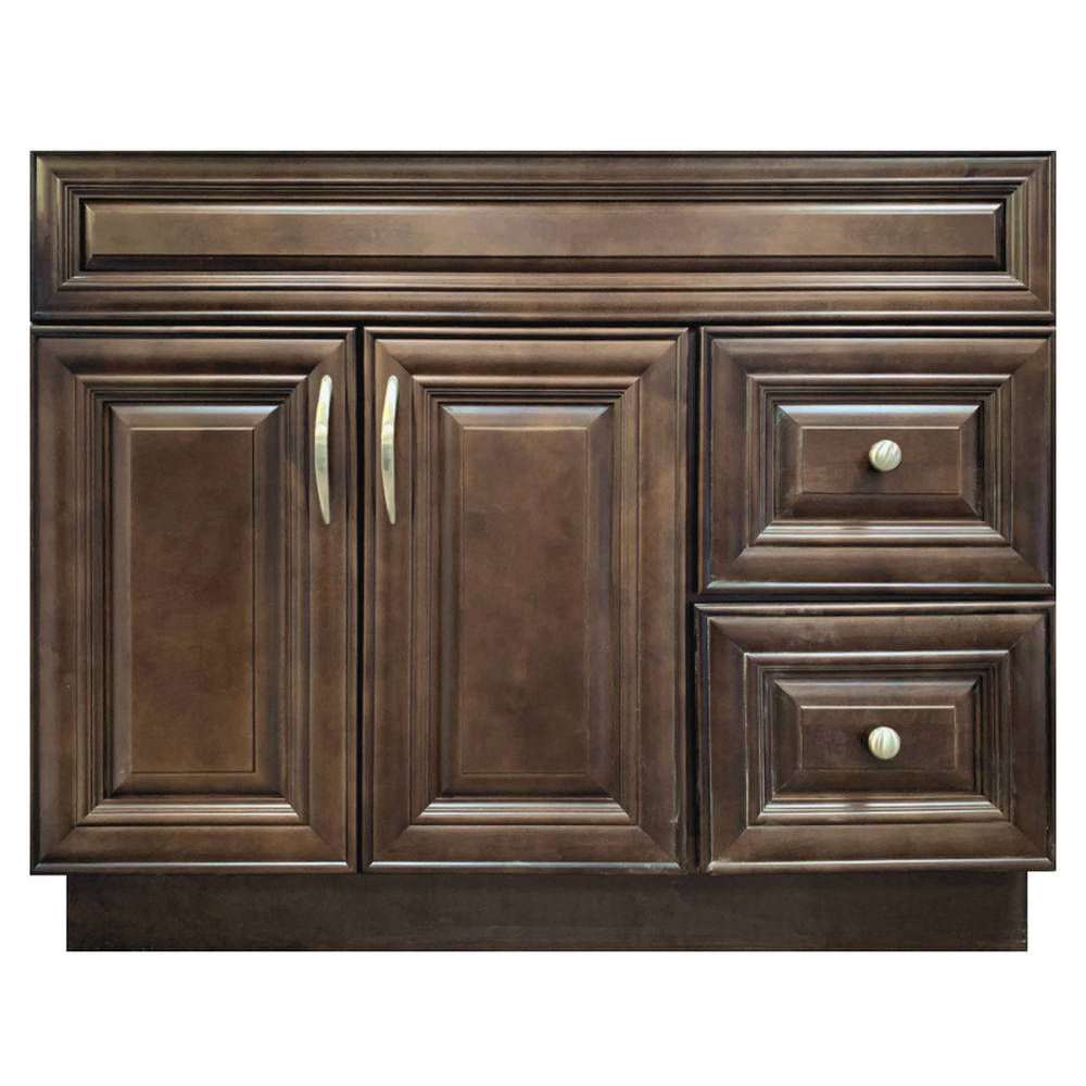 Crown VSD36R 36 inch Solid Wood Bathroom Vanity with Quartz Top & Sink - RenoShop