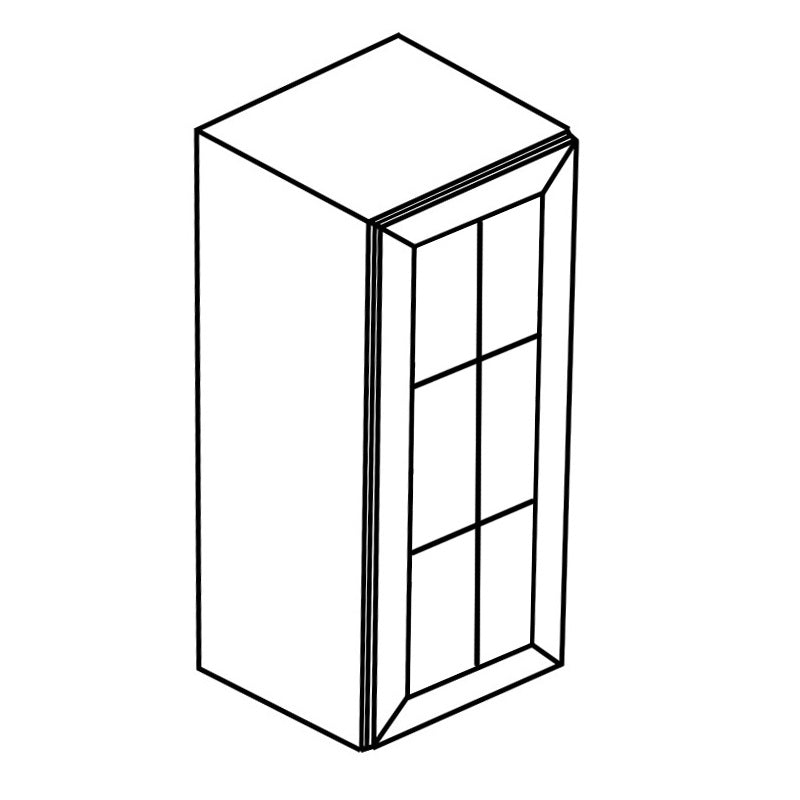 W1536GD(WHS) Solid Wood White Shaker Wall Kitchen Cabinet Glass Door Only Canada - RenoShop