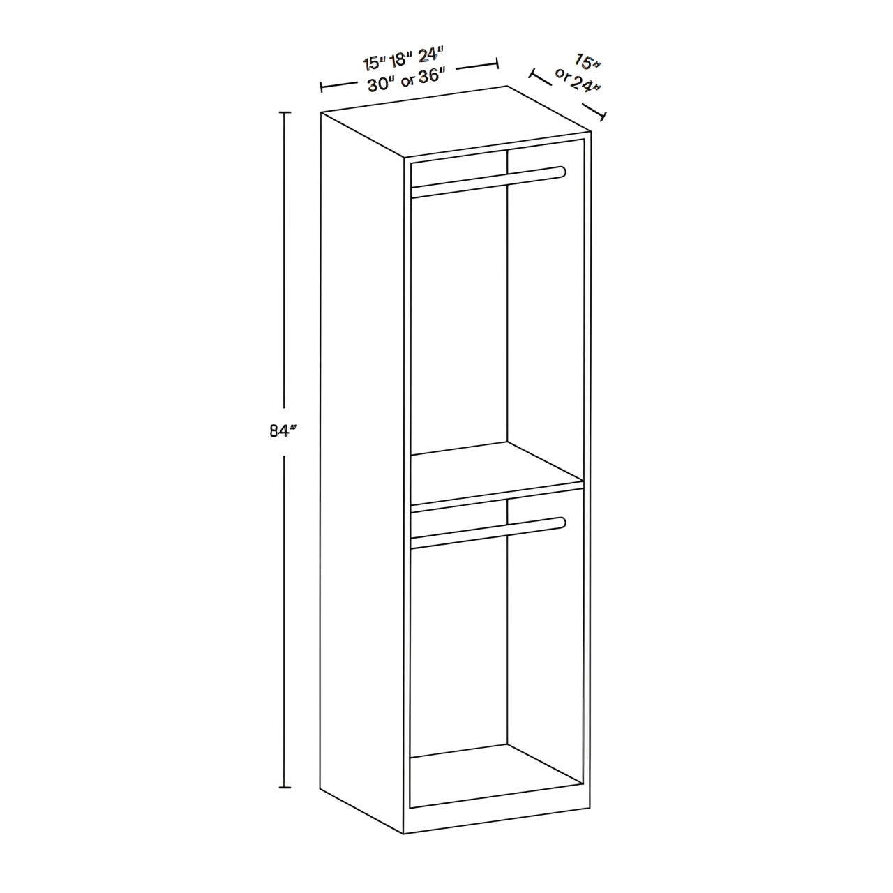 18" x 84" Full Height Closet CL-C1884