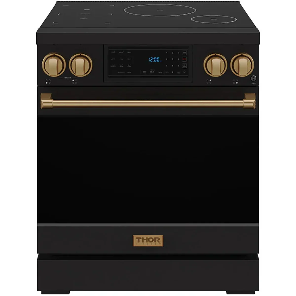 Gordon Ramsay by Thor Kitchen 30-Inch Professional Induction Range with Tilt Panel Touch Control in Black with Bronze Trim RSI30B-BRZ - Electric Range - Thor Kitchen