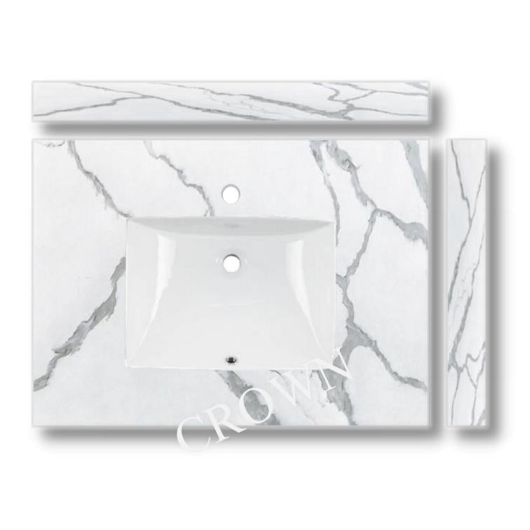 30 inch Solid Wood Bathroom Vanity with Quartz Top & Sink VSD30L
