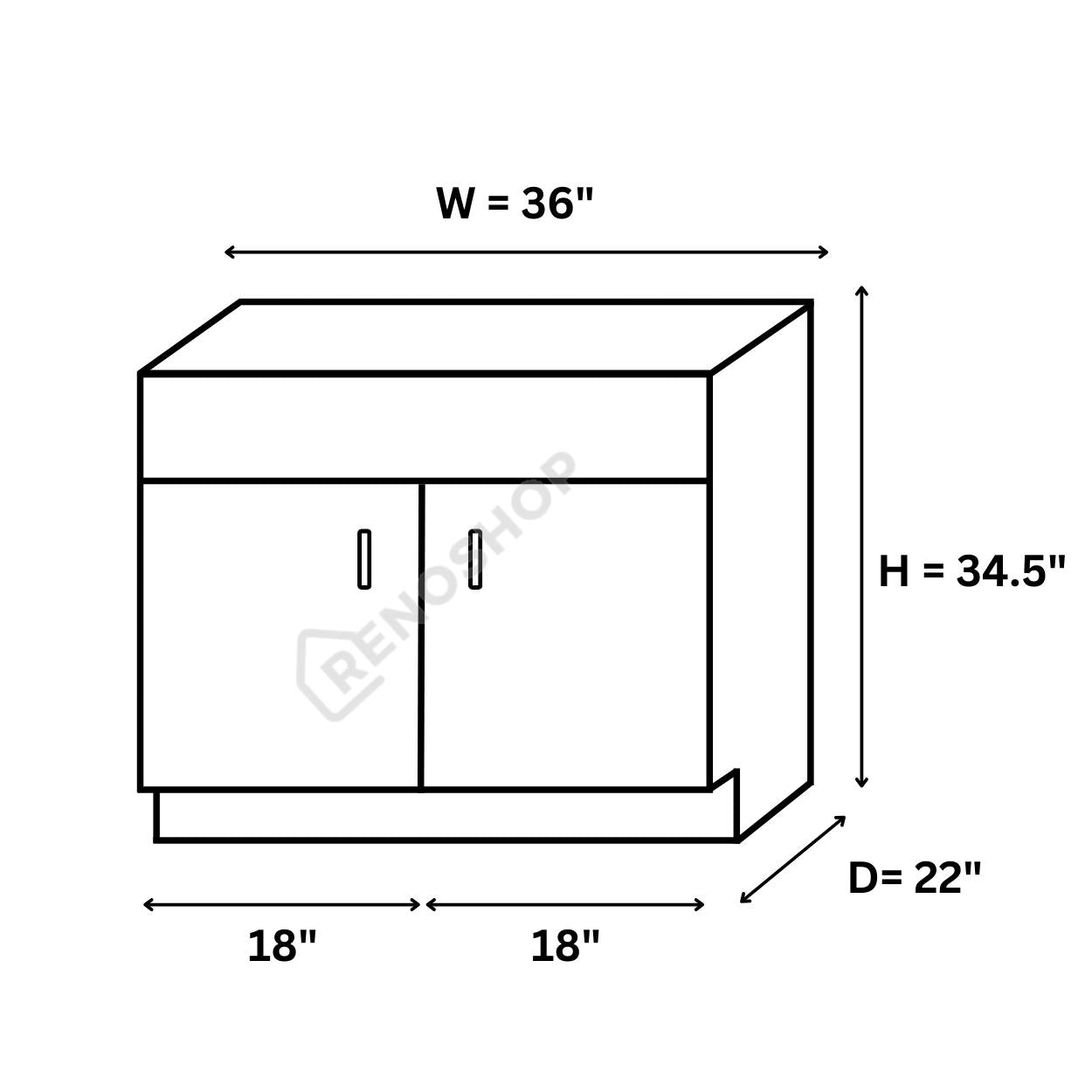 COG Solid Wood Bathroom Vanity cabinet only