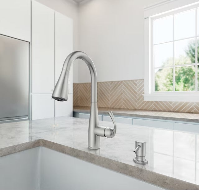 MOEN Essie Pull Down Kitchen Faucet/Tap with Soap Dispenser in Spot Resistant Stainless Steel 87014SRS