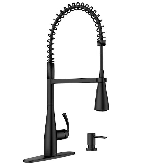 MOEN Essie Pull Down Kitchen Faucet/Tap with Soap Dispenser in Matte Black 87814BL