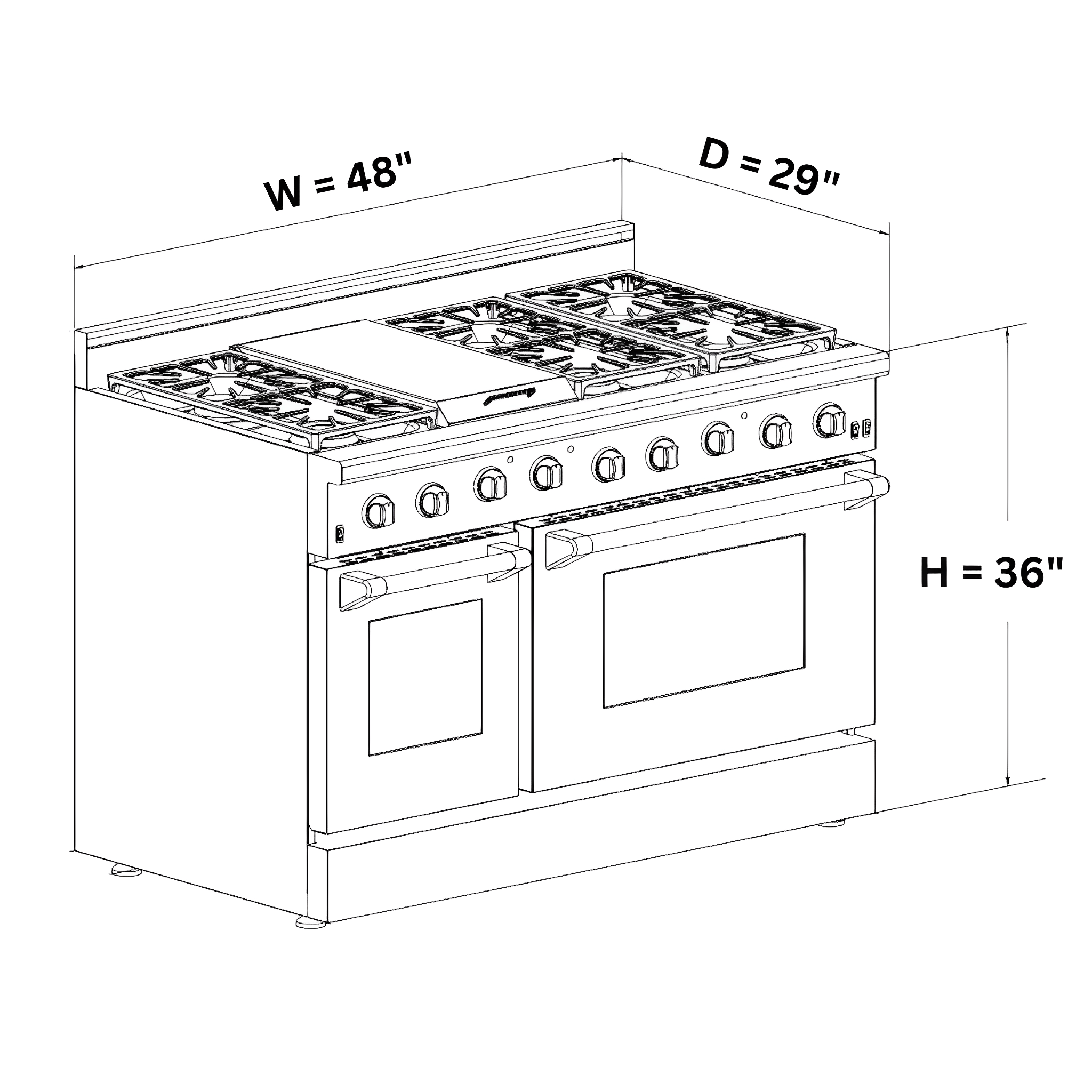 Dual Fuel Gas Range Stove