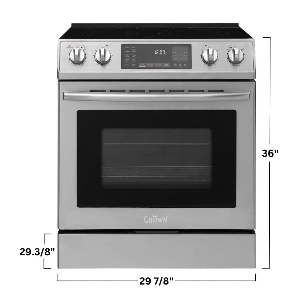 30" Electric Range Freestanding Self Clean & Air Fry - Dimension