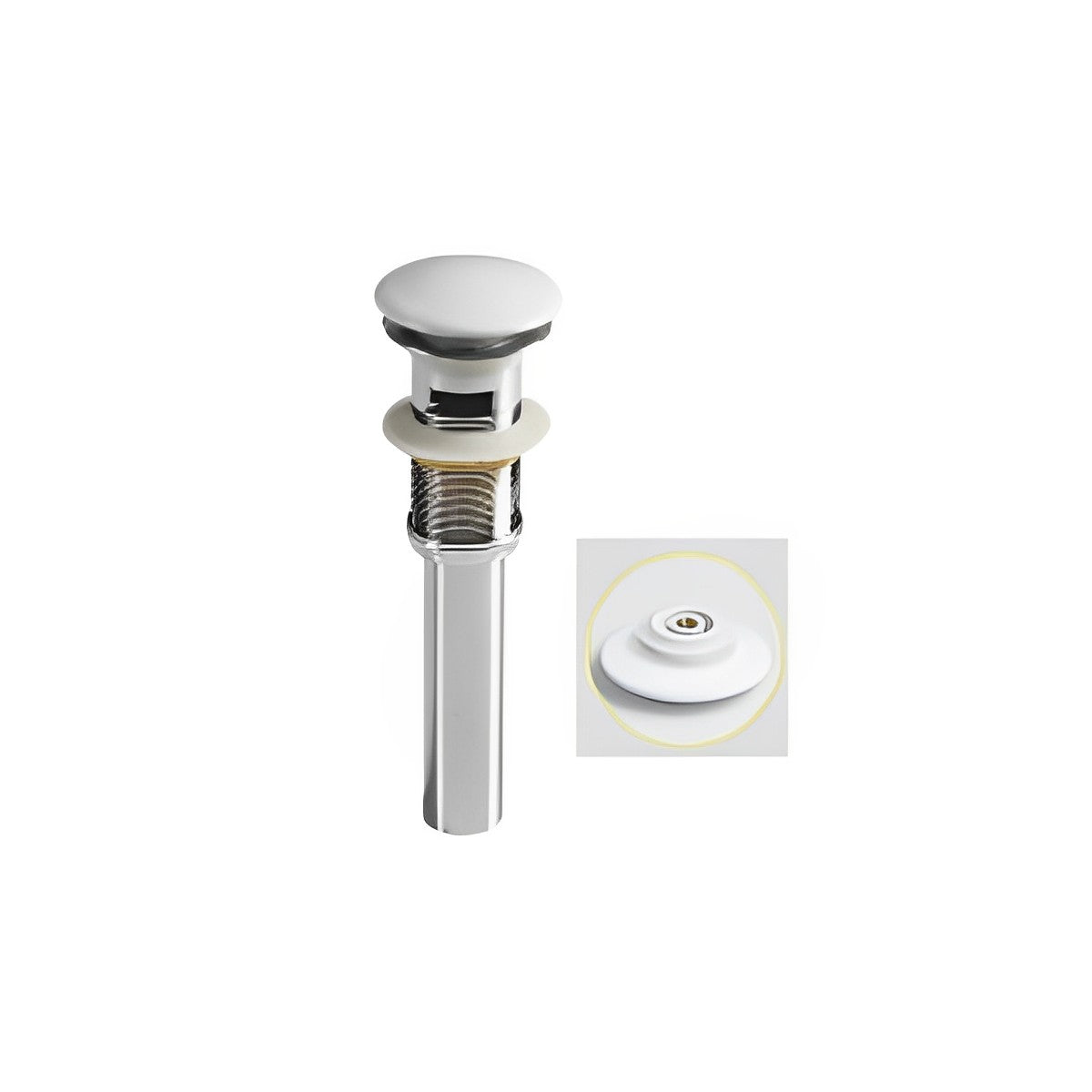 White Vanity Pop-up Drain CZVD-05WT - RenoShop