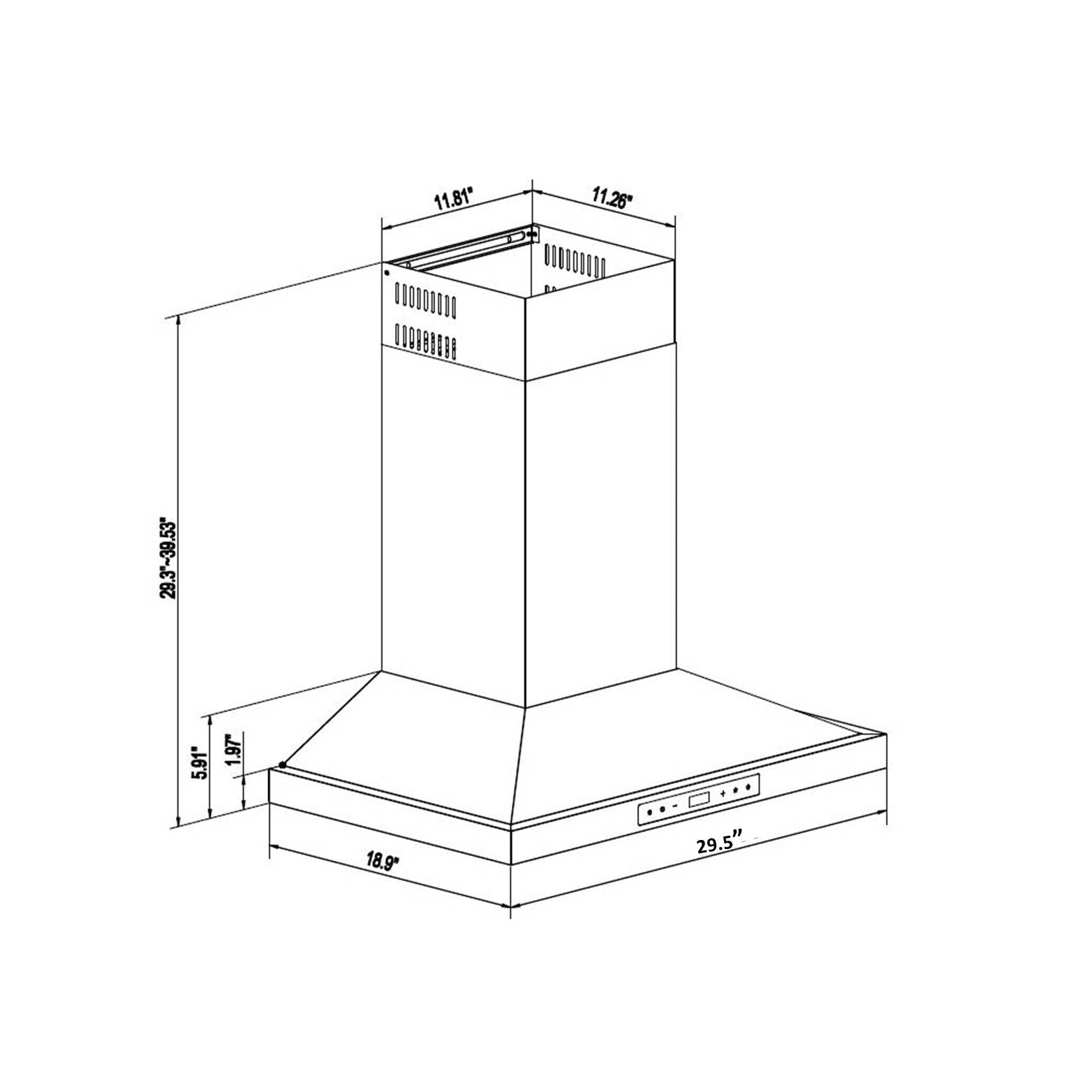30" 900 CFM Stainless Steel Gesture Control Wall Mount Range Hood