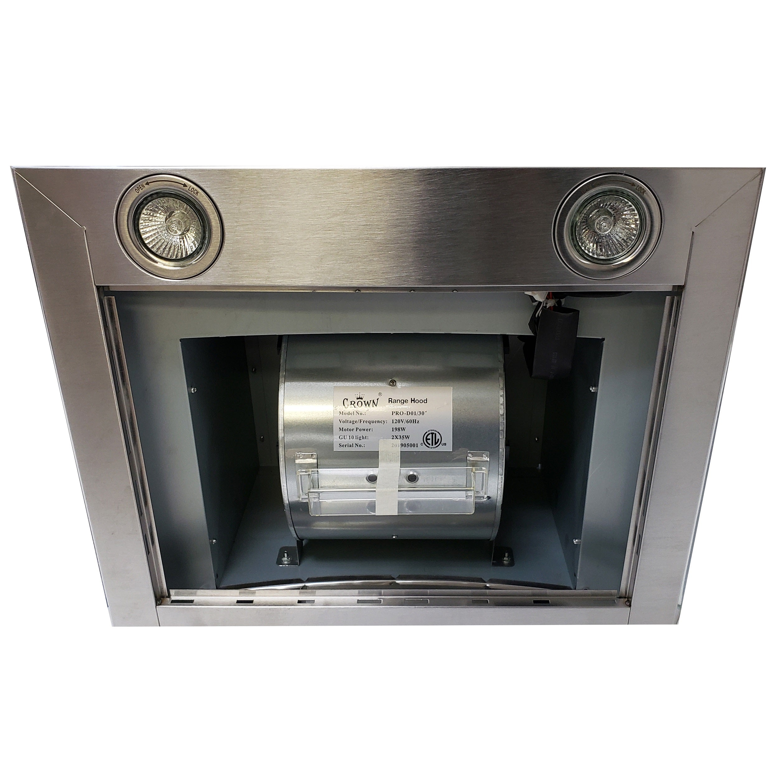 Crown EURO-D01/36 Euro Style 36" Stainless Steel Silver Wall Mount Range Hood - RenoShop