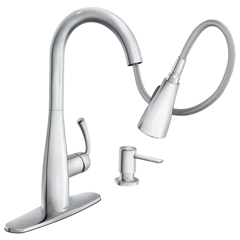 MOEN Essie Pull Down Kitchen Faucet/Tap with Soap Dispenser in Chrome 87014