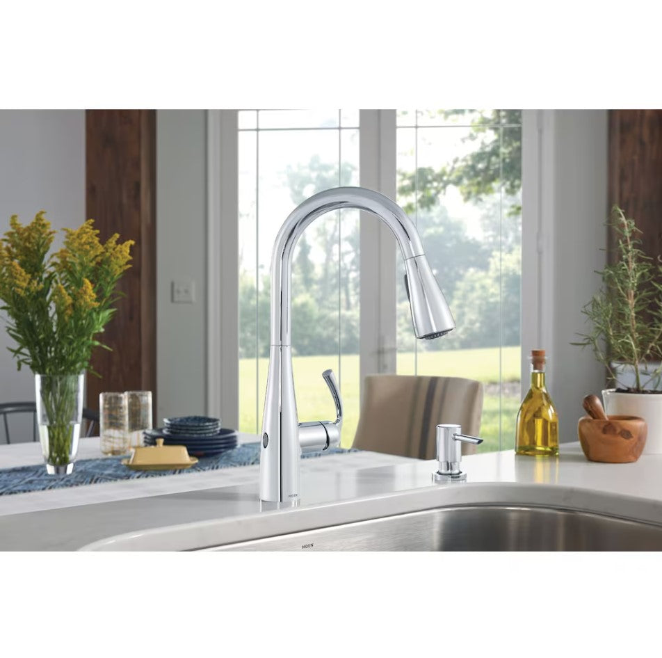 MOEN Essie Touchless Pull Down Kitchen Faucet/Tap with Soap Dispenser in Chrome - 87014EWC