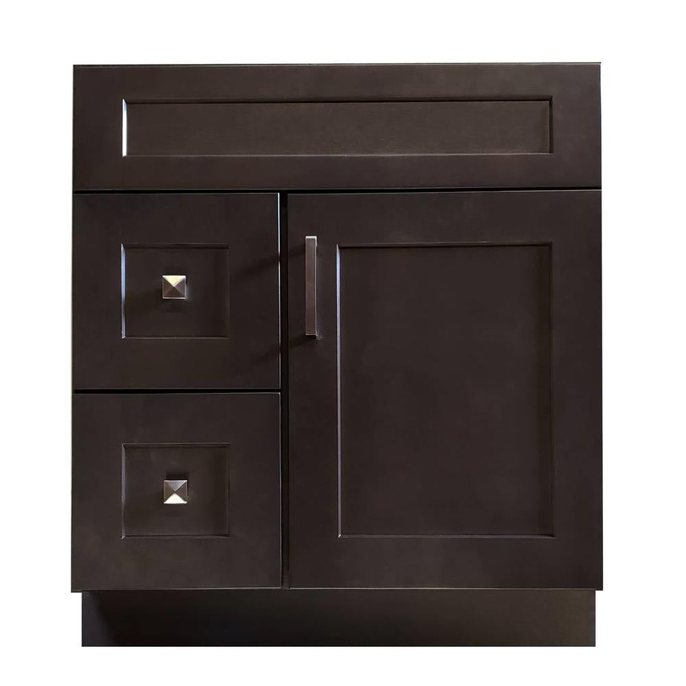 Crown VSD30L 30" Solid Wood Bathroom Vanity with Quartz Top & Sink - RenoShop