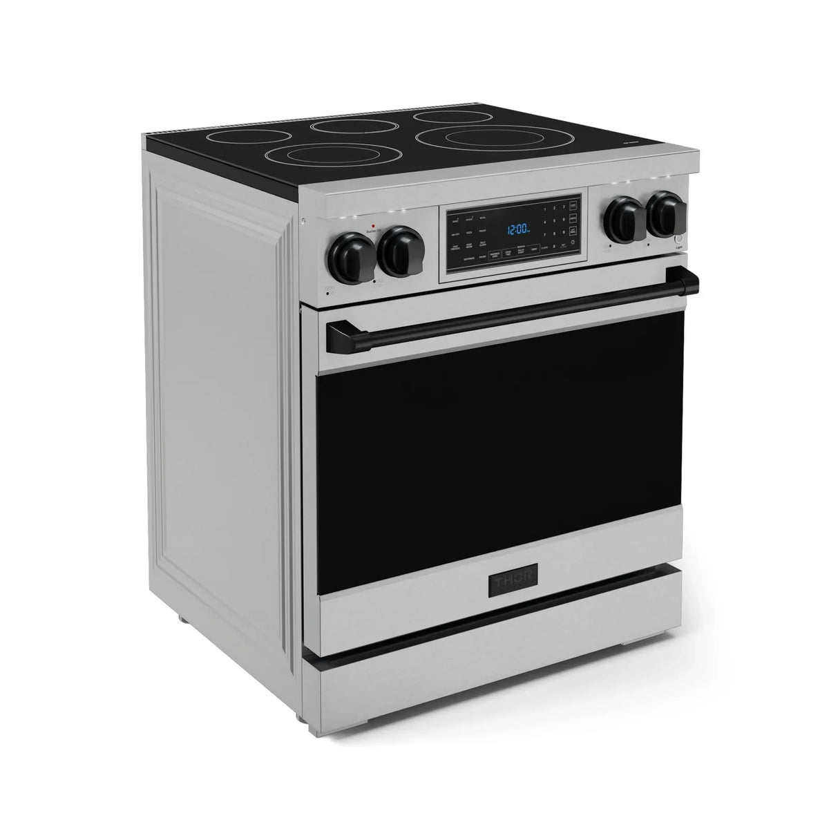 Thor Kitchen Gordon Ramsay Series 30-Inch Professional Electric Range with Tilt Panel Touch Control in Stainless Steel with Black Trim RSE30-BLK -  Electric Range - Thor Kitchen