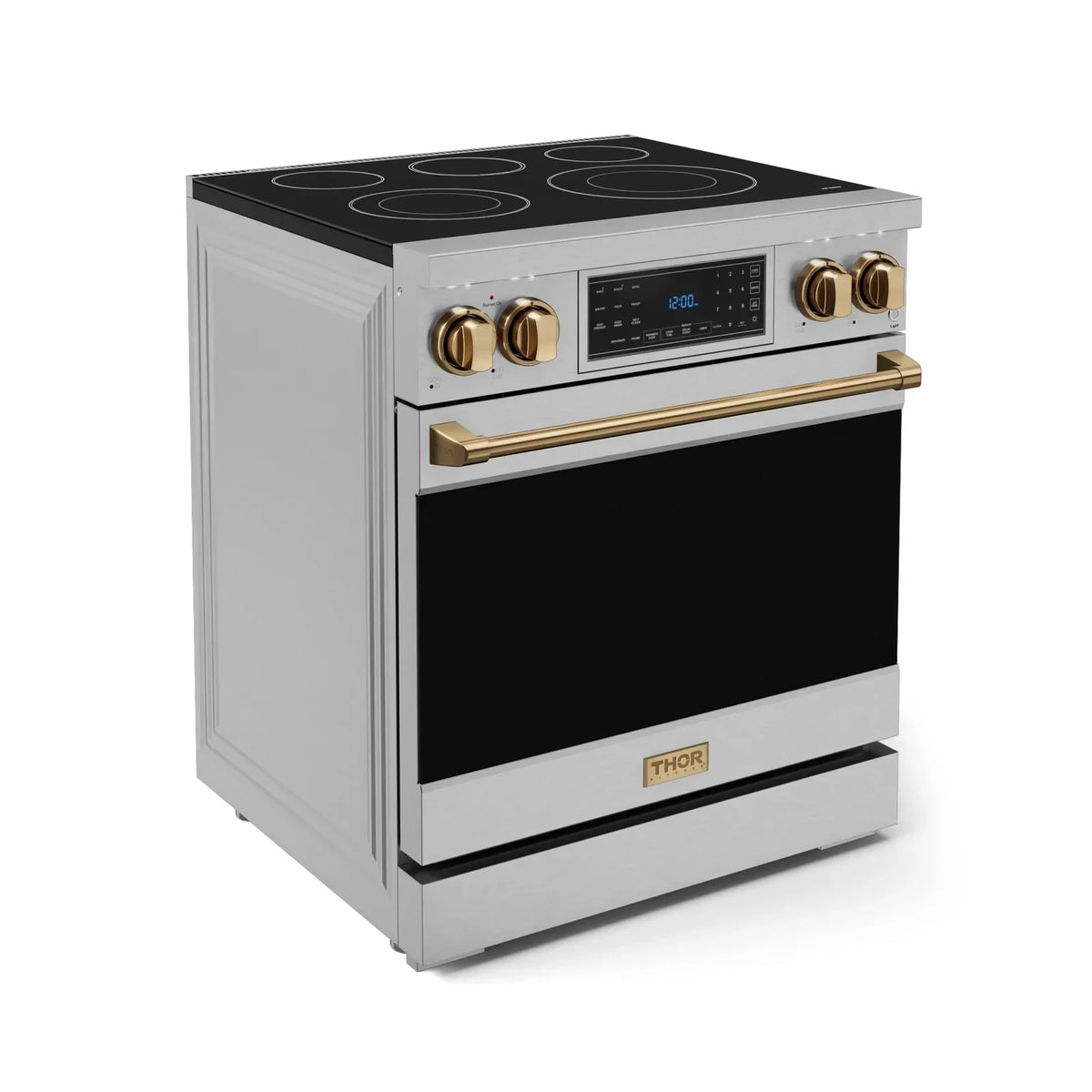Thor Kitchen Gordon Ramsay Series 30-Inch Professional Electric Range with Tilt Panel Touch Control in Stainless Steel with Bronze Trim RSE30-BRZ -  Electric Range - Thor Kitchen