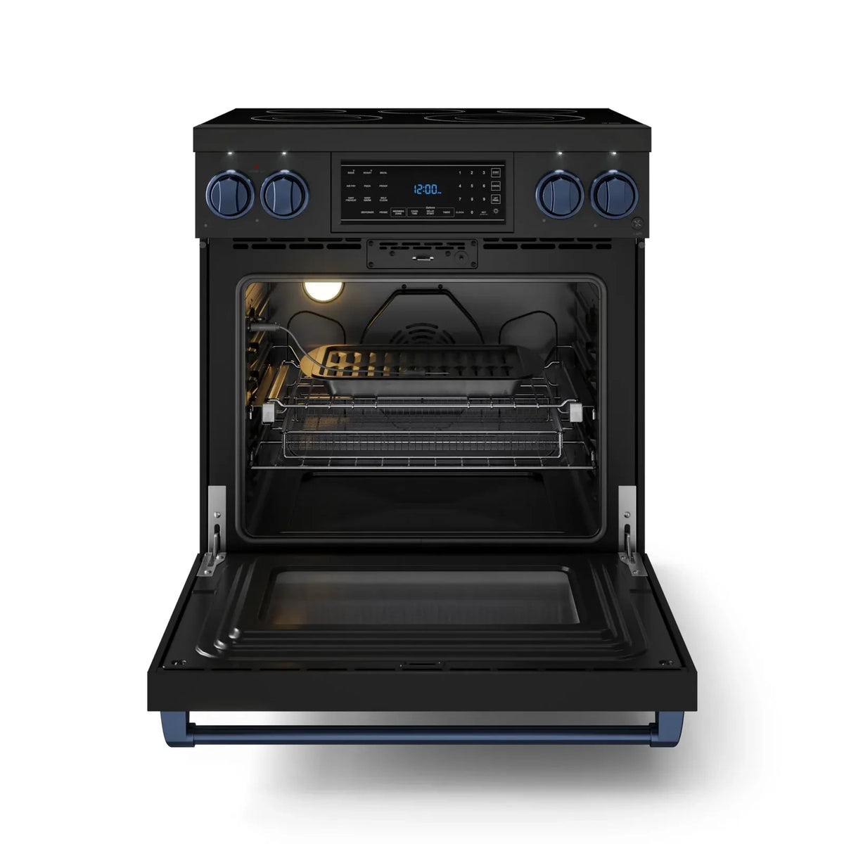 Thor Kitchen Gordon Ramsay Series 30-Inch Professional Electric Range with Tilt Panel Touch Control in Black with Navy Blue Trim RSE30B-BLU -  Electric Range - Thor Kitchen