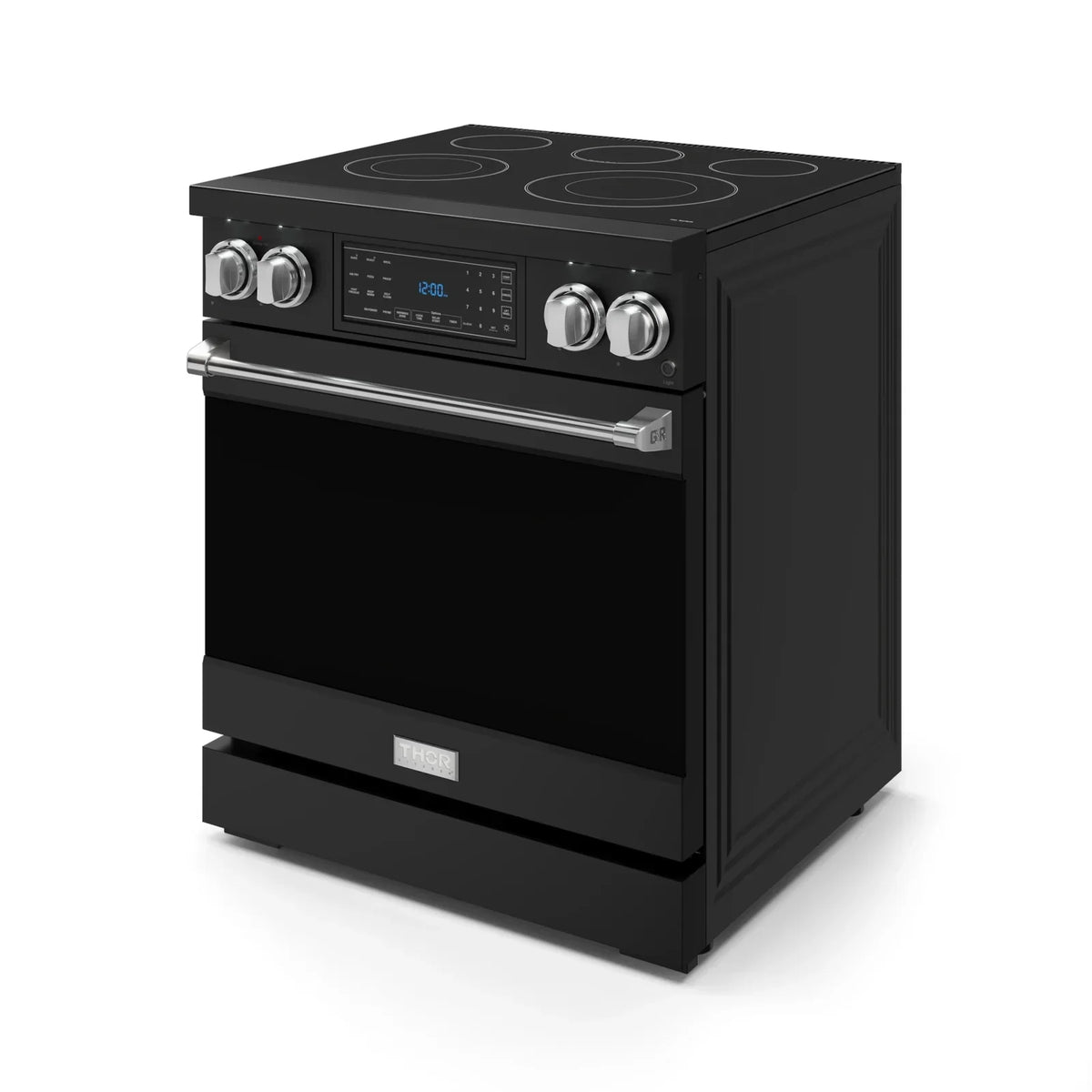 Thor Kitchen Gordon Ramsay Series 30-Inch Professional Electric Range with Tilt Panel Touch Control in Black with Stainless Steel Trim RSE30B-SS -  Electric Range - Thor Kitchen