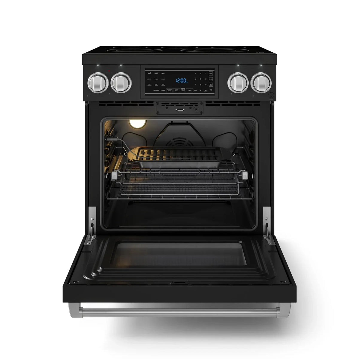 Thor Kitchen Gordon Ramsay Series 30-Inch Professional Electric Range with Tilt Panel Touch Control in Black with Stainless Steel Trim RSE30B-SS -  Electric Range - Thor Kitchen