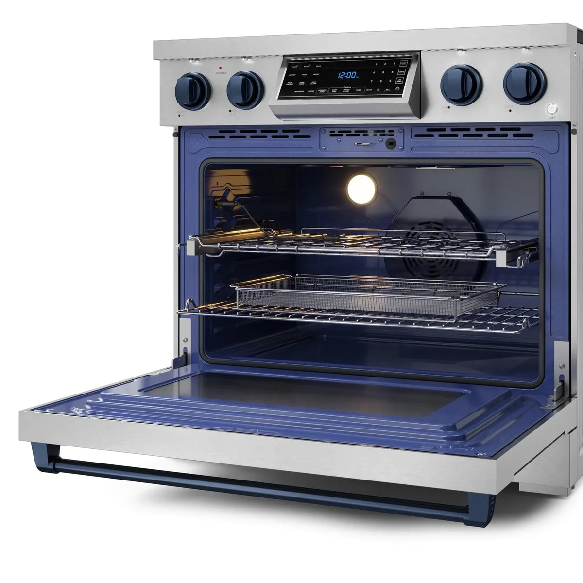 Thor Kitchen Gordon Ramsay Series 36-Inch Professional Electric Range with Tilt Panel Touch Control in Stainless Steel with Navy Blue Trim RSE36-BLU -  Electric Range - Thor Kitchen