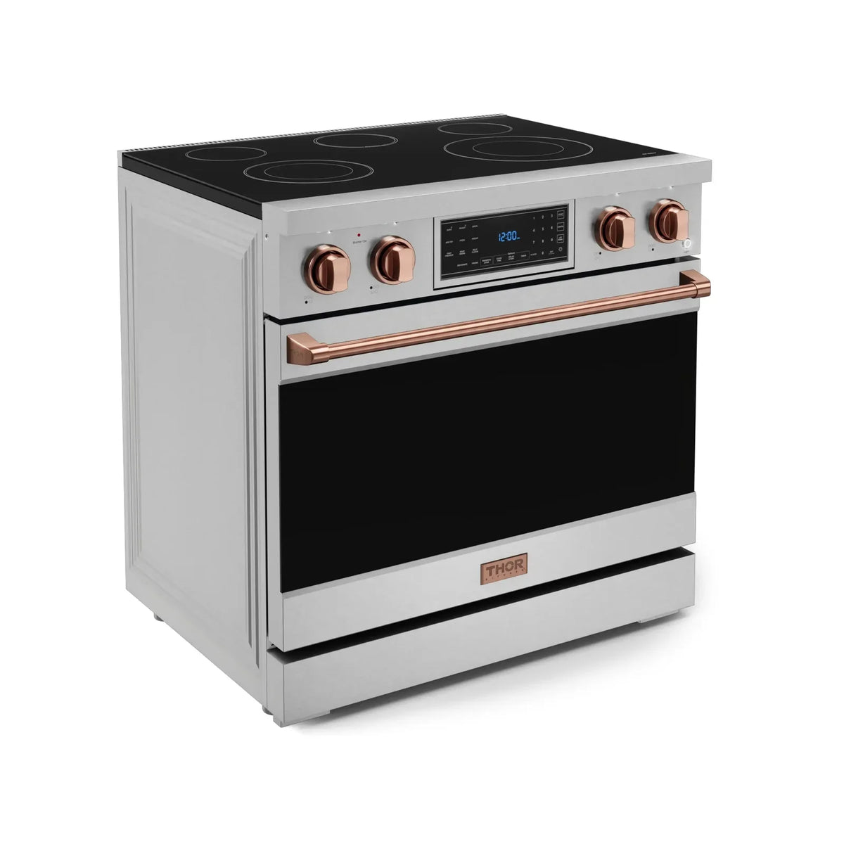 Thor Kitchen Gordon Ramsay Series 36-Inch Professional Electric Range with Tilt Panel Touch Control in Stainless Steel with Rose Gold Trim RSE36-RSG -  Electric Range - Thor Kitchen