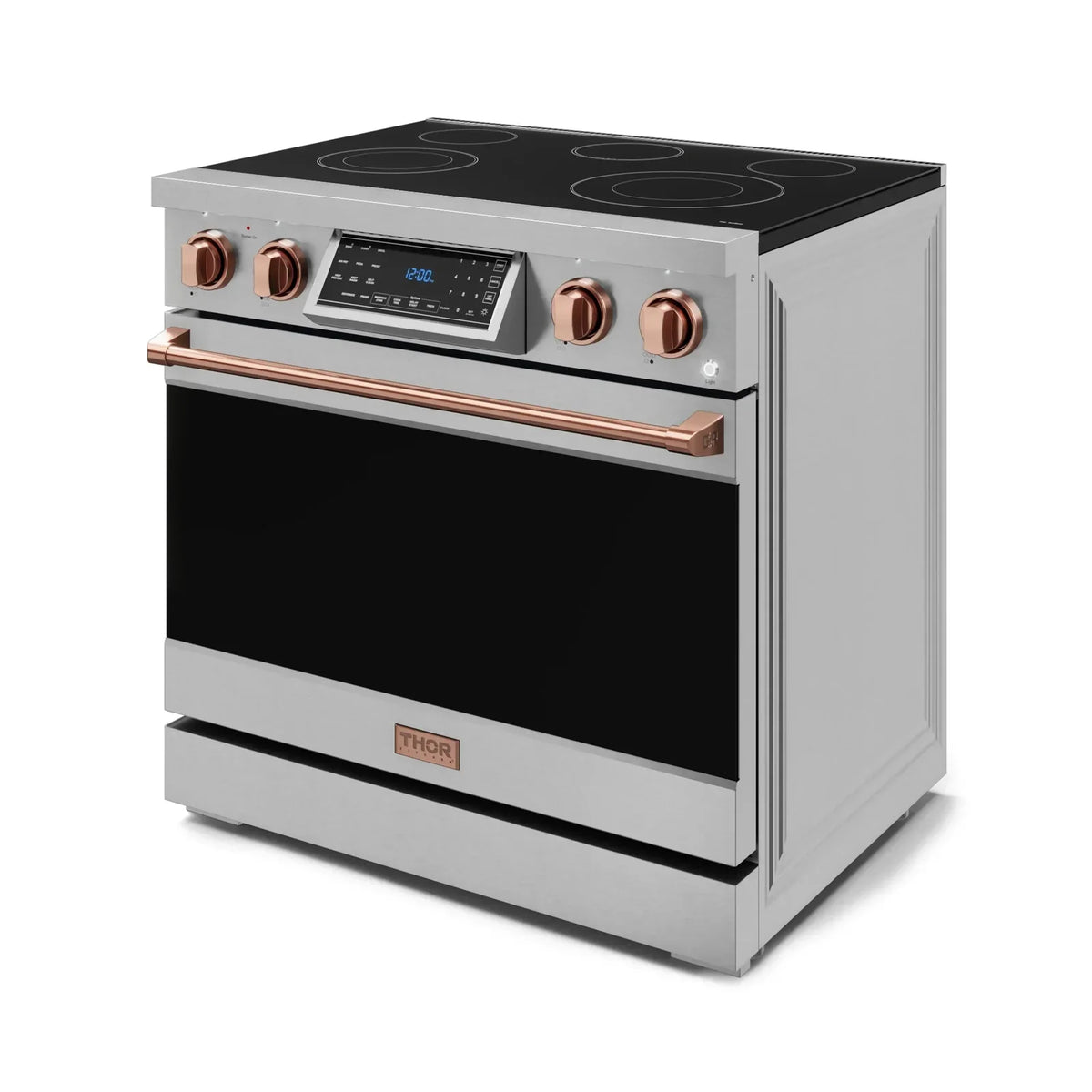 Thor Kitchen Gordon Ramsay Series 36-Inch Professional Electric Range with Tilt Panel Touch Control in Stainless Steel with Rose Gold Trim RSE36-RSG -  Electric Range - Thor Kitchen