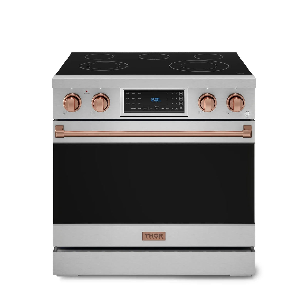 Thor Kitchen Gordon Ramsay Series 36-Inch Professional Electric Range with Tilt Panel Touch Control in Stainless Steel with Rose Gold Trim RSE36-RSG -  Electric Range - Thor Kitchen